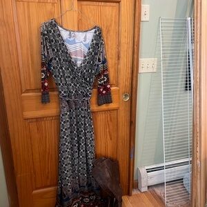 Elegant Multicolor Patterned Dress